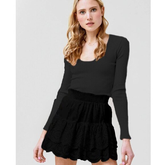 CITIZENS OF HUMANITY juni long sleeve scoop neck top Dark Gray Grey Large - Picture 3 of 16